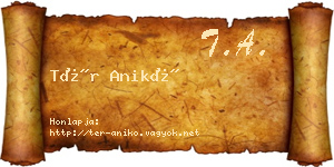 Tér Anikó névjegykártya